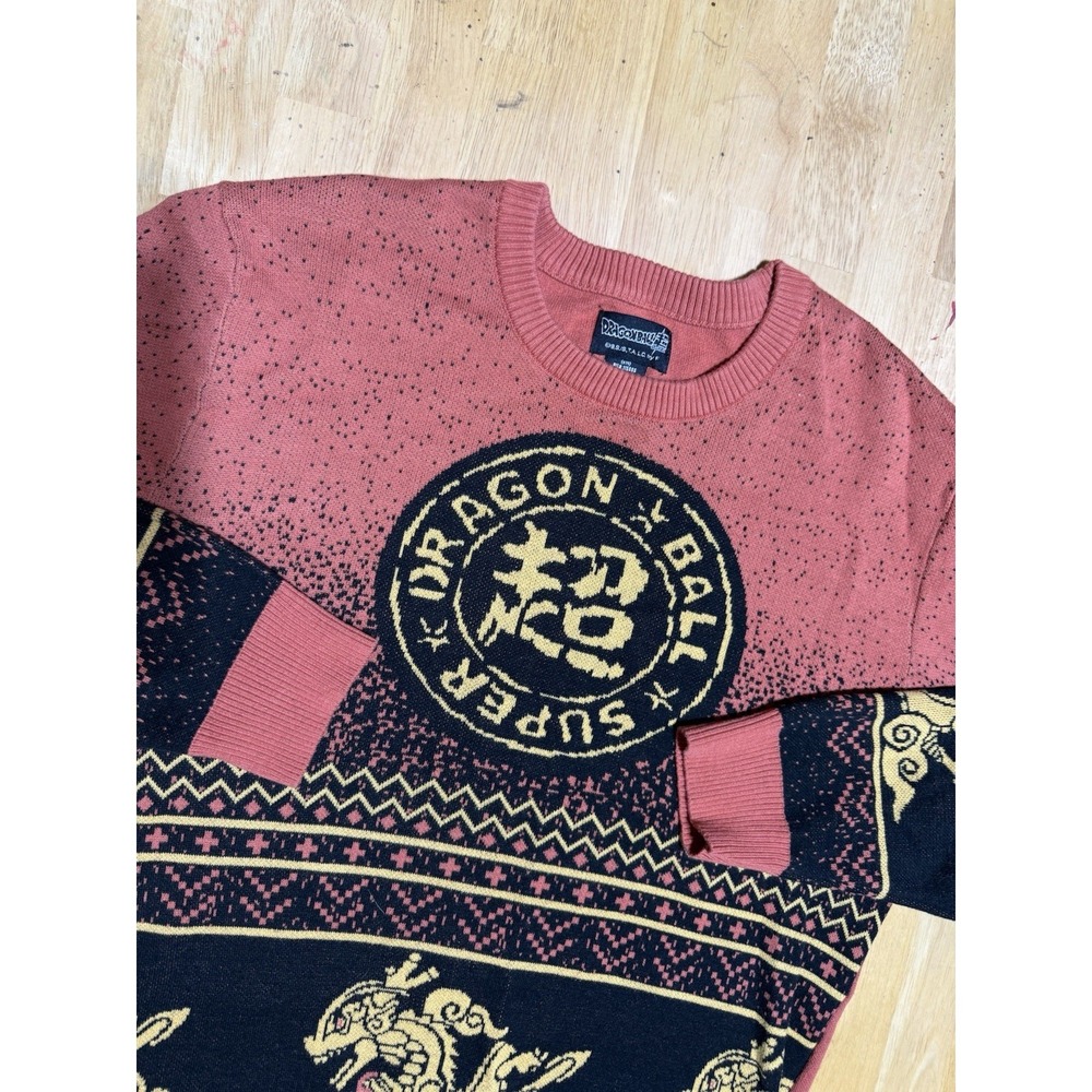 Dragon Ball Super Shenron Knit Sweater Women's XL Orange Anime Crewneck